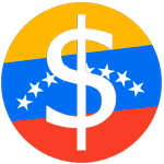El logo de Criptodolar.net es un circulo con la bandera de Venezuela y un simbolo de dolar en el centro.